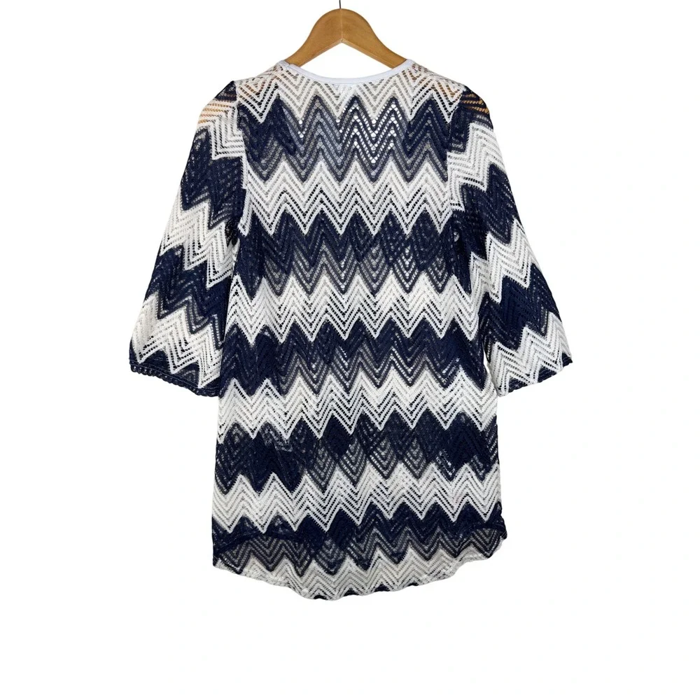New Jordan Taylor Zig Zag Swim Cover Up‎ Tunic size Medium Blue/White_4